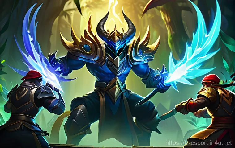 LOL e스포츠 전적 통계 - **Prompt:** "A dynamic and abstract visualization of the ever-changing 'meta' in League of Legends. ...