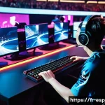 롤드컵 MVP의 의미 - A dynamic esports tournament scene featuring a skilled League of Legends MVP player in mid-action, d...